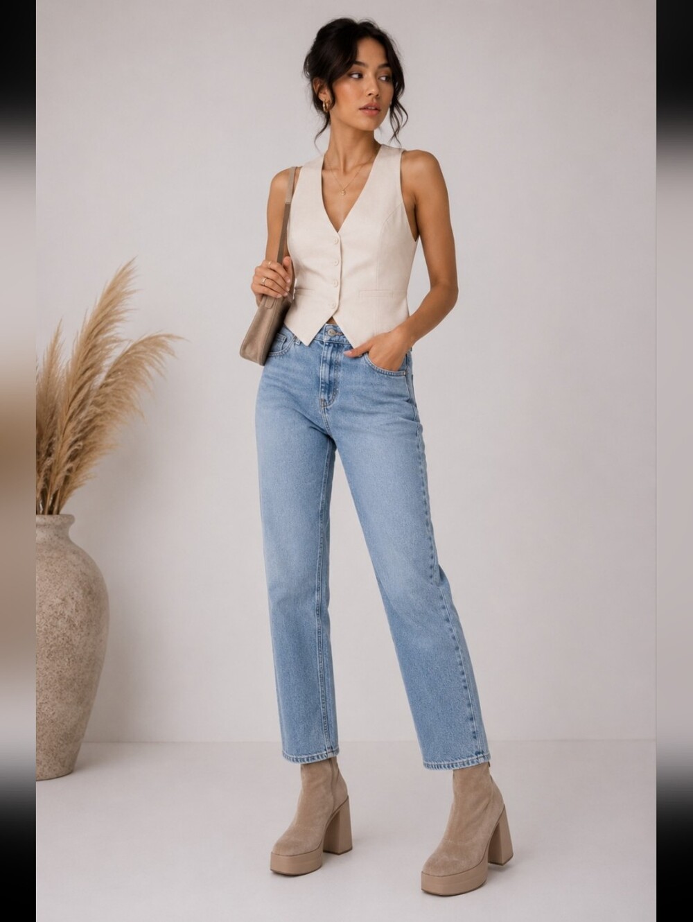 Free People Double Stack‎ Suede Heeled Boots